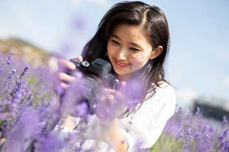 日本人照相机旅行者花田和妇女画象图片