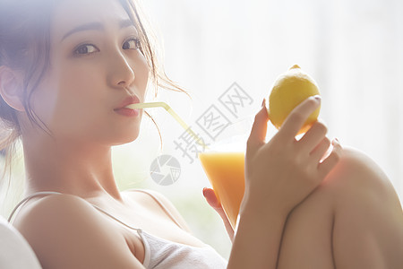 饮料亚洲孤独的女生活方式健康图片