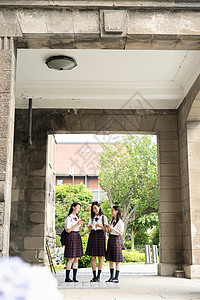 晴朗旅游热情女学生札幌学校旅行札幌市博物馆图片