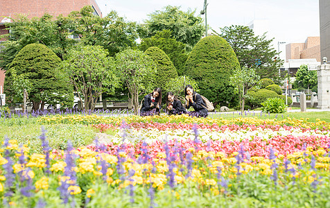 女士积极朋友女学生札幌学校旅行札幌市博物馆图片