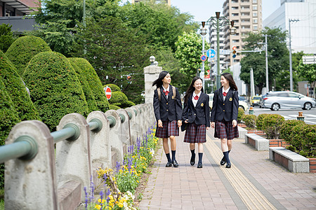 明亮笑容精美女学生札幌学校之旅图片