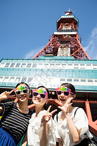 有趣享受欢快妇女札幌旅行电视塔图片