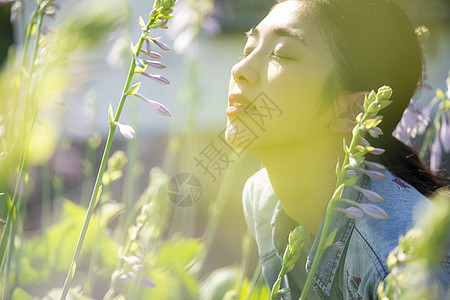 花园单人农夫女自然肖像图片