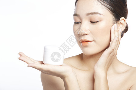 护肤女性展示面霜图片