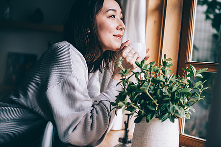 女士清新杯子女生活方式茶时间图片