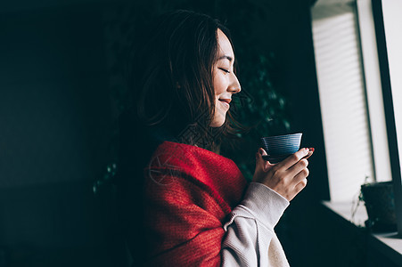 亚洲人假期空白部分女生活方式茶时间图片