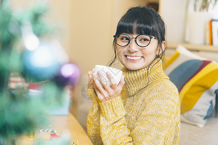 可爱女人过圣诞图片