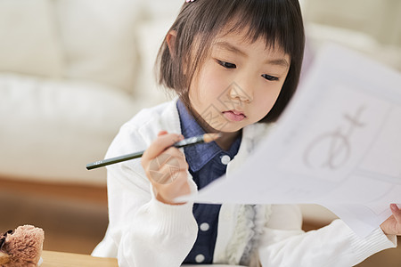 挑战烦恼单人女孩儿童生活方式学习图片