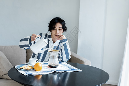早晨餐痴迷男生活方式咖啡图片