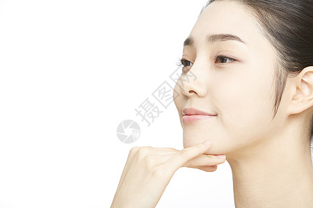 韩国皮肤管理年轻女子美容保湿背景