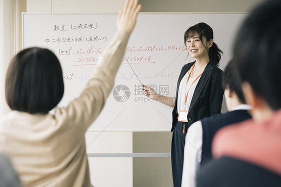 笑容解释学校补习班预科老师图片