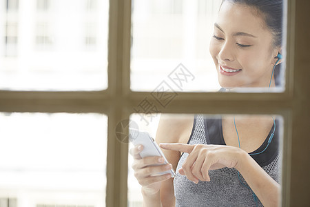 年轻女子漂亮女运动健康图片