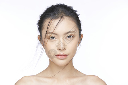 粉底液图片简约干净的女性美容护肤形象背景