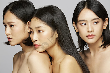亚洲丰胸脸美女模特组合图片