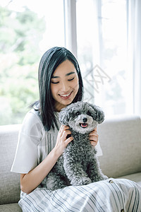 动物亚洲假日生活与狗女人图片