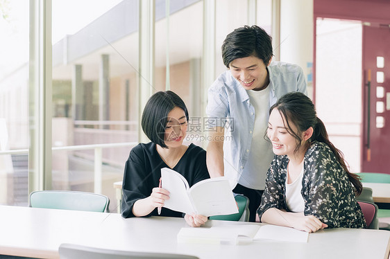 高兴清澈青少年男女大学生学习摄影合作keisenjogakuen大学图片