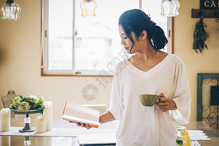 肖像美容快乐女生活方式茶时间图片