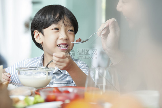 吃人类白人家庭生活食品图片