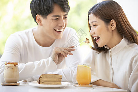 情侣下午茶自拍图片