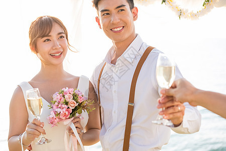 结婚礼服海外欢闹浪漫度假婚礼图片