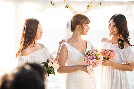 新娘日光结婚礼服浪漫度假婚礼图片