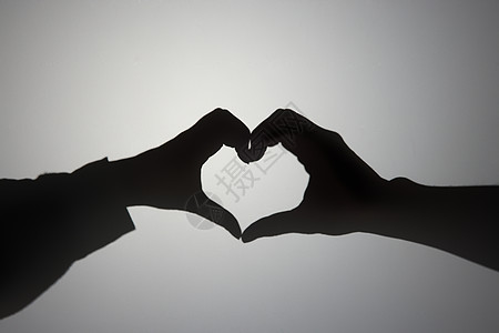 手 比心手势比心影子背景