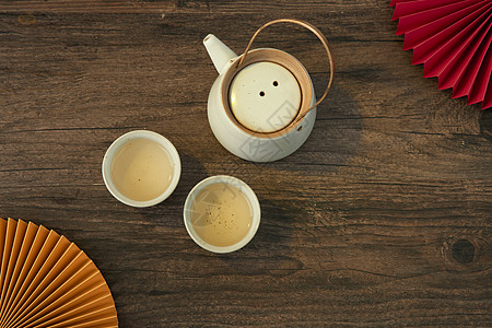 新年喝茶背景高清图片