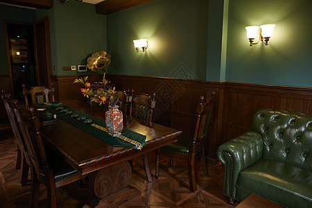 安静的茶馆民国风格室内空间背景