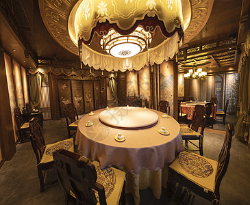 古风宴客厅餐厅全景图片