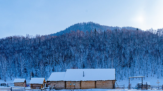 新疆喀纳斯禾木景区冬日雪景图片