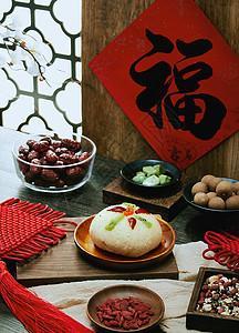 节日美食八宝饭背景图片
