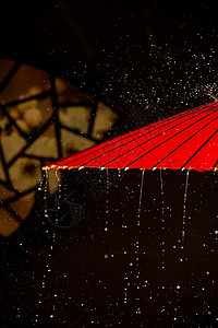 雨中伞雨中的中国传统古风油纸伞背景