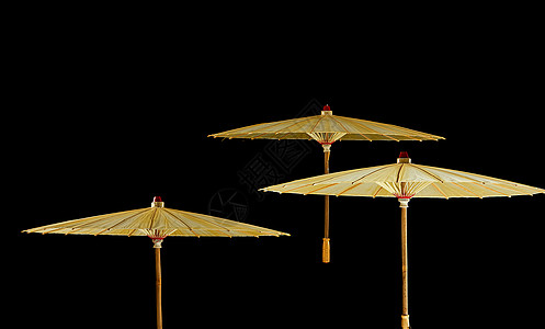 雨天晾衣服中国传统古风油纸伞背景