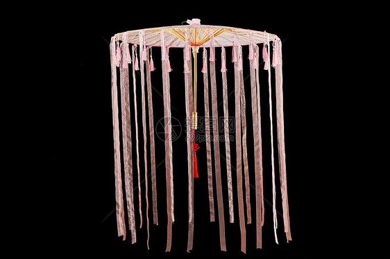 中国传统古风粉色流苏油纸伞图片
