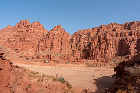 山红新疆阿克苏温宿大峡谷红石背景