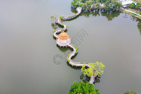 潮汕地区揭阳地标榕江西湖公园桥梁背景图片