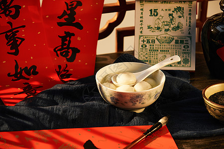 中式元宵节传统汤圆图片