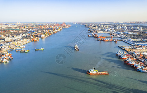 天津滨海新区港口码头货运风光图片