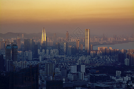 深圳城市日夜更替风景背景图片