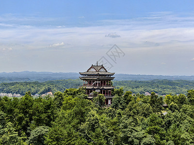 湖南常德桃花源5A景区航拍高清图片