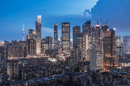 广州城市建筑夜景风光图片