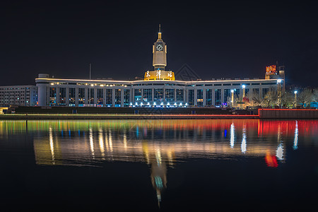 天津火车站夜景图片