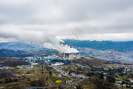 工业发电发展排放背景图片