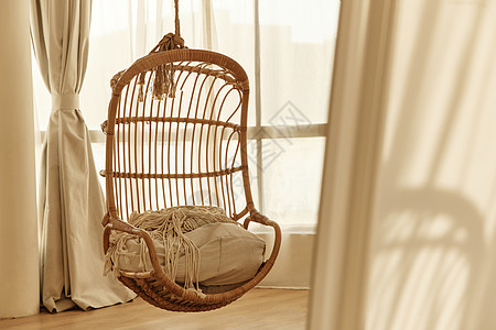 客厅室内设计卧室里的吊椅背景
