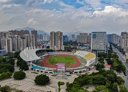 航拍福建泉州体育中心体育馆背景图片