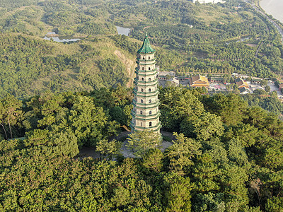 南宁五象塔航拍广西南宁青秀山5A景区龙象塔背景