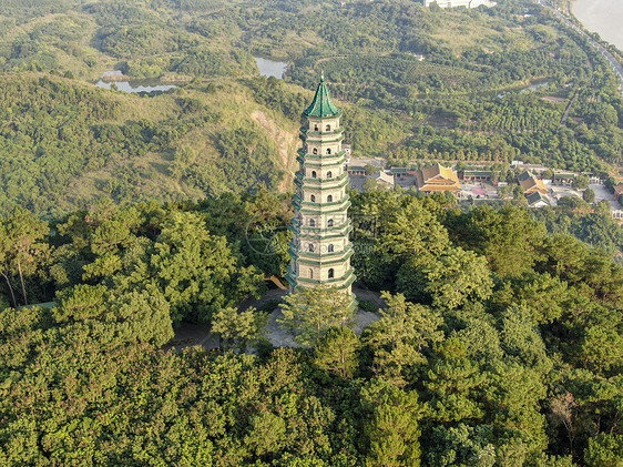 航拍广西南宁青秀山5A景区龙象塔图片