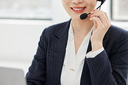 女性客服接电话特写高清图片