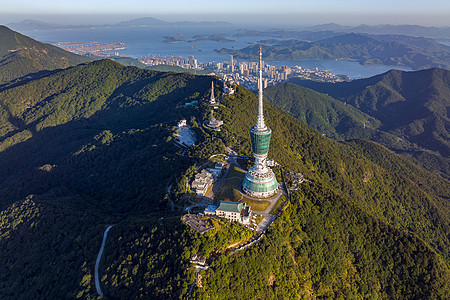 深圳电视塔梧桐山鸟瞰城市建筑图片