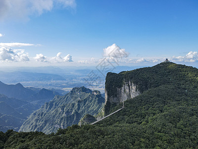 张家界山川航拍湖南张家界天门山5A景区背景